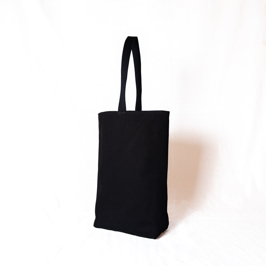 Wine Bottle Tote Bag - Black