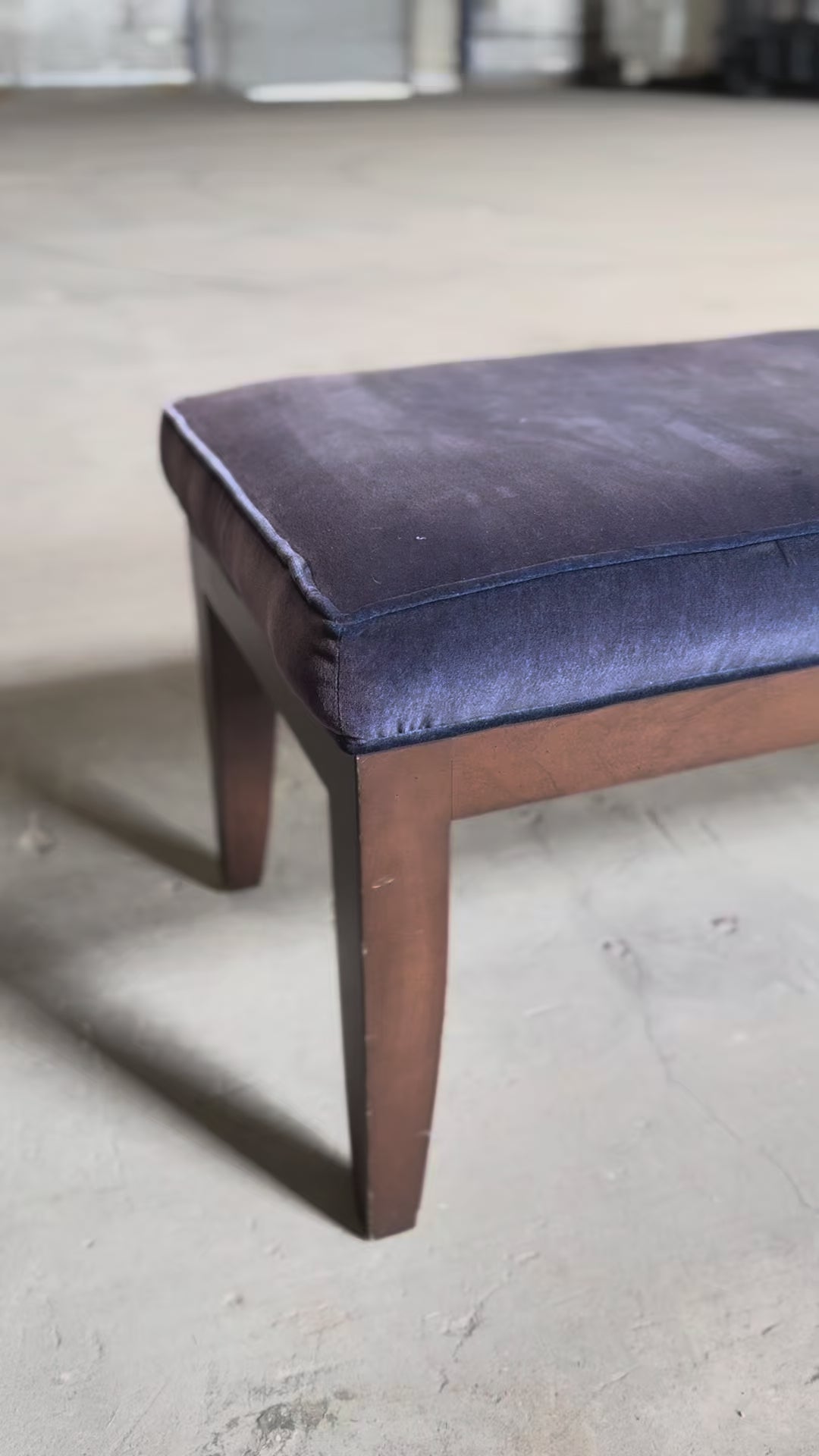 Midcentury Modern Fabric Bench - Forest Green